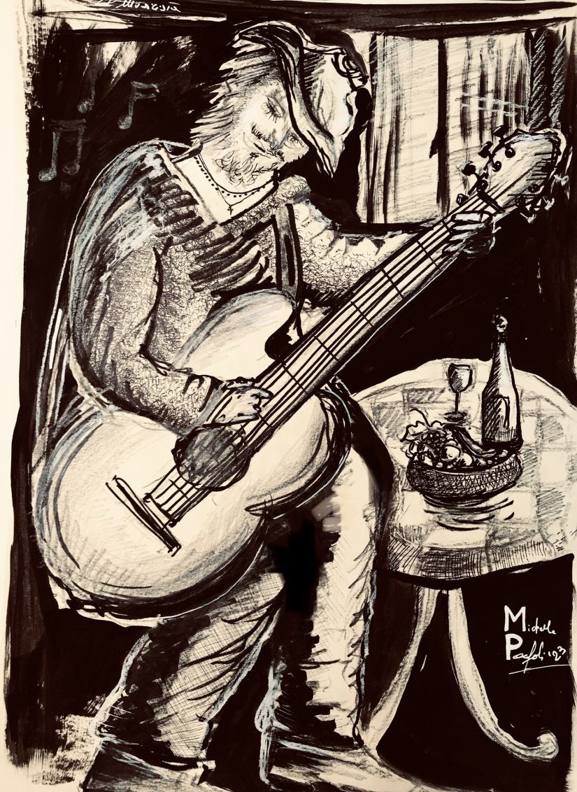 The Musician – 30x40 cm – mixed media on cardboard - IconArt