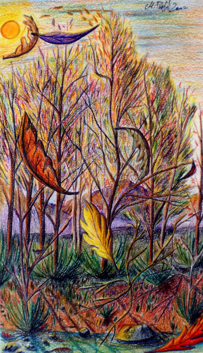 Autumn Wind 33x20 cm. Pastel on cardboard